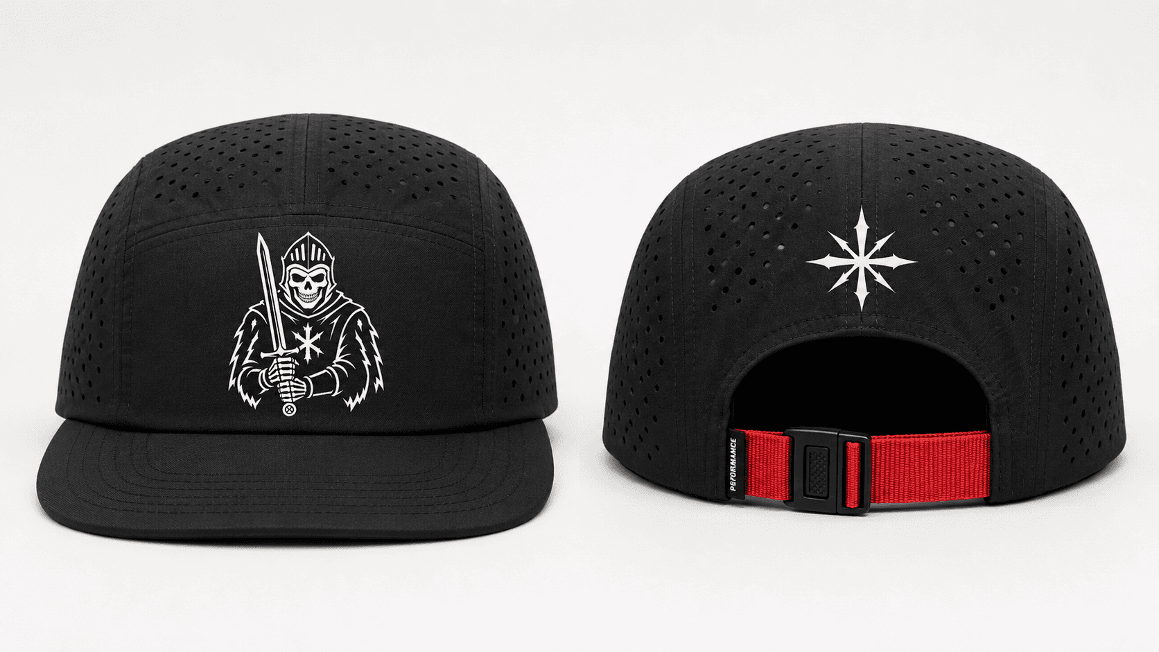 NORTHSTAR performance running hat — Black / Red Strap