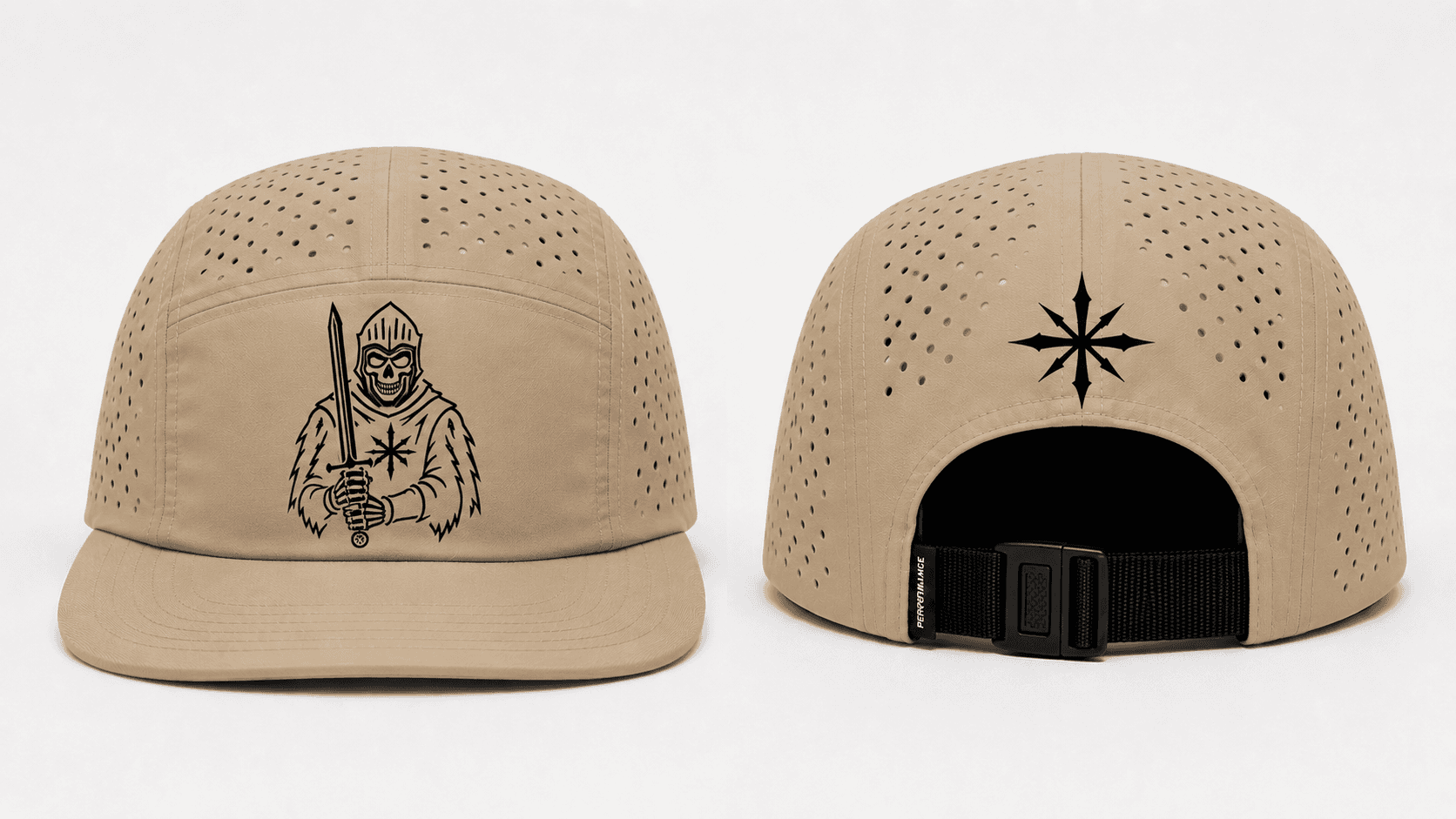 NORTHSTAR performance running hat — Tan / Black Strap