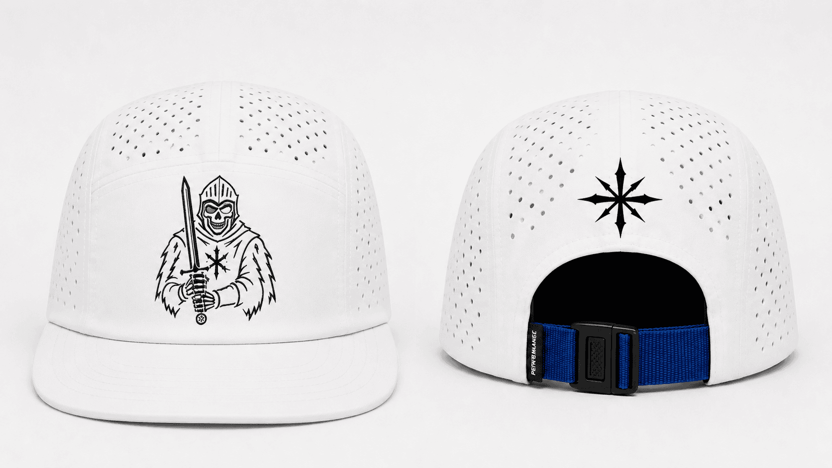 NORTHSTAR performance running hat — White / Blue Strap